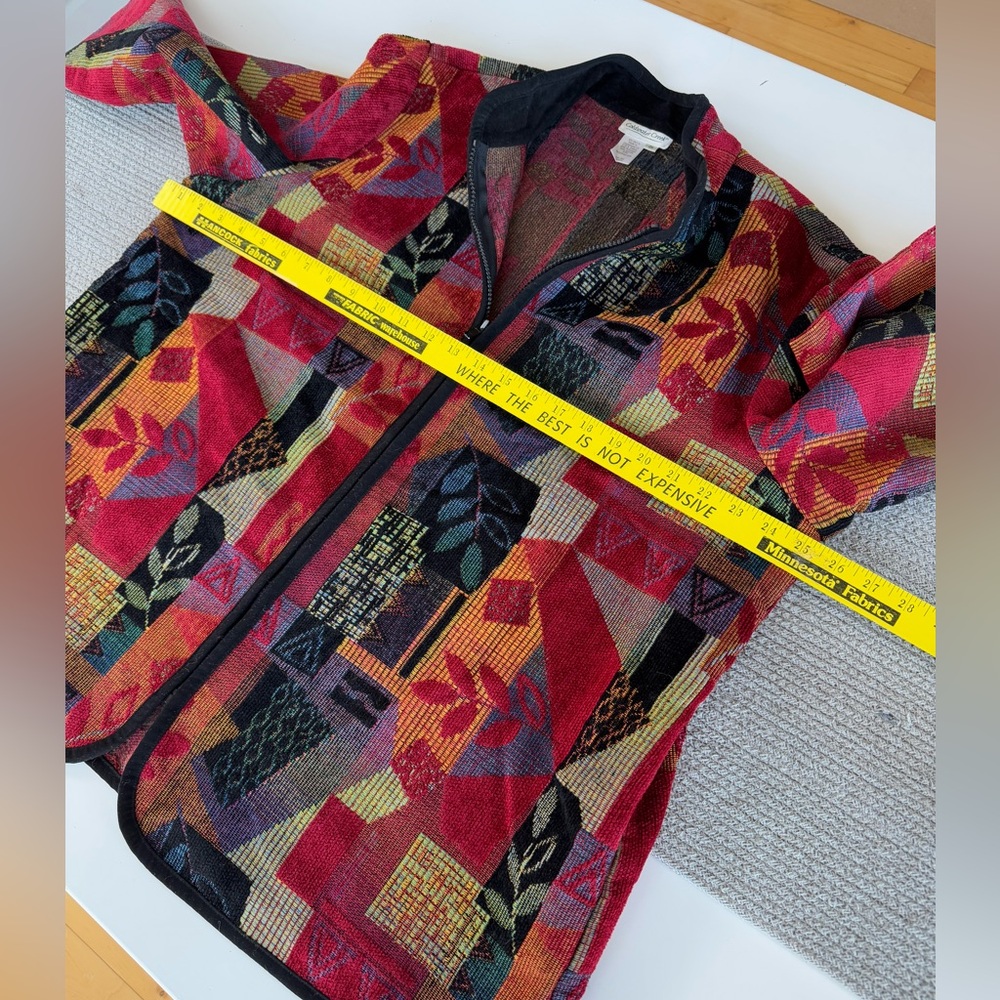 Vintage Coldwater Creek Colorful Tapestry Jacket Size 2X - Picture 9 of 12